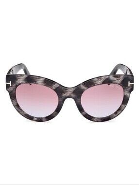 *** NEW**Tom Ford Marbled Gray Frame Sunglasses with Pink Gradient Lenses
